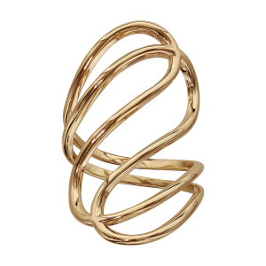 BAGUE PLAQUÉ OR LARGE FIL CROISE