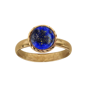 BAGUE PLAQUÉ OR AVEC PIERRE LAPIS LAZULI VÉRITABLE
