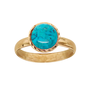 BAGUE PLAQUÉ OR AVEC TURQUOISE IMITATION