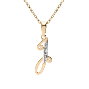 COLLIER PLAQUÉ OR PENDENTIF INITIALE  J  OXYDES BLANCS SERTIS 42+3CM
