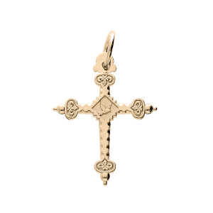 PENDENTIF PLAQUÉ OR CROIX DE SAVOIE GRAND MODELE dim 42 mm x 34 mm