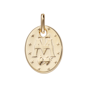 PENDENTIF PLAQUÉ OR MATE OVALE