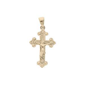 PENDENTIF PLAQUÉ OR CROIX OCCITANE AVEC CHRIST DIM 20 X 13 MM