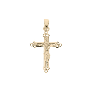 PENDENTIF PLAQUÉ OR CROIX AVEC CHRIST  DIM 20 X 14 MM