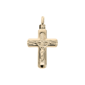 PENDENTIF PLAQUÉ OR CROIX AVEC CHRIST DIM 20 X 14 MM