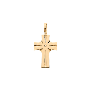 PENDENTIF PLAQUÉ OR CROIX