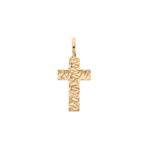 PENDENTIF PLAQUÉ OR CROIX FROISSÉE