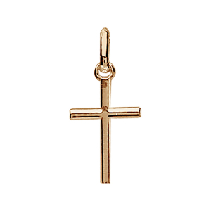 PENDENTIF PLAQUÉ OR MOYENNE CROIX PLATE 18MM