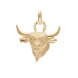 PENDENTIF PLAQUÉ OR TÊTE DE TAUREAU