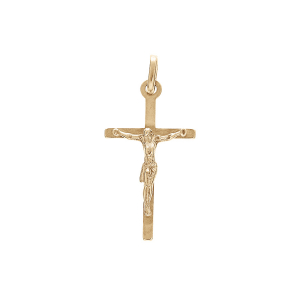 PENDENTIF PLAQUÉ OR CROIX AVEC CHRIST
