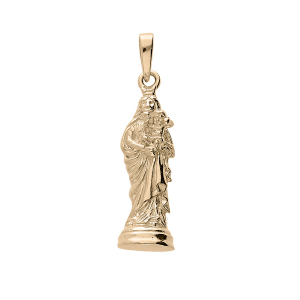 PENDENTIF PLAQUÉ OR VIERGE A L'ENFANT 18MM