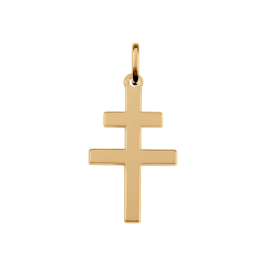 PENDENTIF CROIX DE LORRAINE PLAQUÉ OR