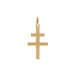 PENDENTIF CROIX DE LORRAINE PLAQUÉ OR