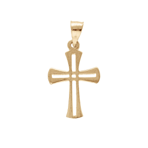 PENDENTIF PLAQUÉ OR CROIX 15X10MM
