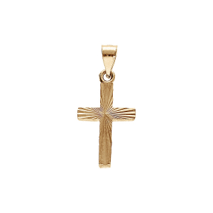 PENDENTIF PLAQUÉ OR CROIX DIAMANTÉE 15X10MM
