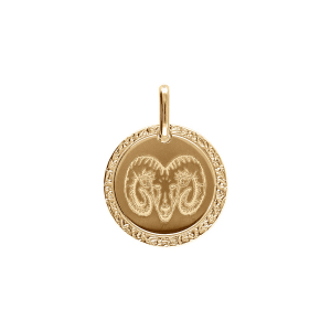 PENDENTIF PLAQUÉ OR MEDAILLE 15MM ZODIAQUE BELIER