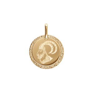 PENDENTIF PLAQUÉ OR MEDAILLE 15MM ZODIAQUE CAPRICORNE