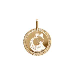 PENDENTIF PLAQUÉ OR MEDAILLE 15MM ZODIAQUE VERSEAU