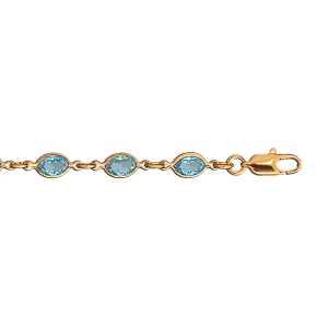 BRACELET PLAQUÉ OR TUTTI FRUTTI  BLEU 16+3CM