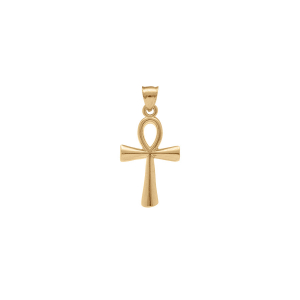 PENDENTIF PLAQUÉ OR CROIX DE VIE EGYPTIENNE LISSE 22MM X 16MM