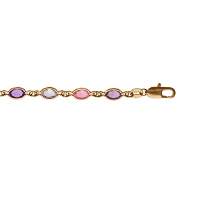 BRACELET PLAQUÉ OR TUTTI FRUTTI ROSE 16+3CM