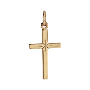 PENDENTIF CROIX PLAQUÉ OR DIAMANTE  ETOILE dim 20x12 mm