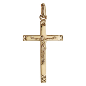 PENDENTIF CROIX PLAQUÉ OR AVEC CHRIST dim 32x20 mm