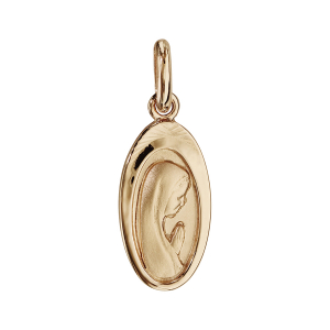 PENDENTIF PLAQUÉ OR OVALE VIERGE