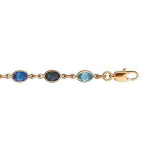 BRACELET PLAQUÉ OR TUTTI FRUTTI BLEU 16+3CM