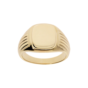 CHEVALIERE PLAQUÉ OR GROS PLATEAU CADRE + GODRONS