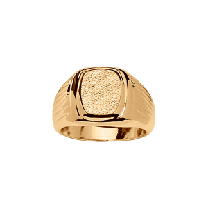 CHEVALIERE PLAQUÉ OR GROS PLATEAU CADRE + GODRONS