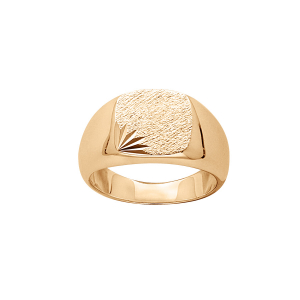 CHEVALIERE PLAQUÉ OR MOYEN PLATEAU CARRÉ DIAMANTE ETOILE