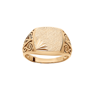 CHEVALIERE PLAQUÉ OR  11*12 DIAMANTEE