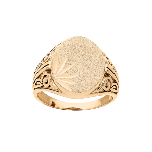 CHEVALIERE PLAQUÉ OR 15*12 DIAMANTEE