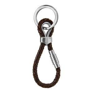 PORTE CLEF CHARMS FERMOIR AIMANTE ET VISSE CUIR BOVIN MARRON