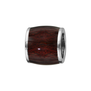 CHARMS ACIER FORME TONNEAU MARRON FONCE ASPECT BOIS