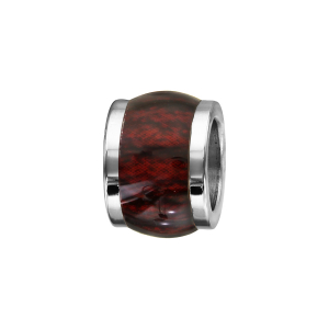 CHARMS ACIER FORME TONNEAU MARRON FONCE ASPECT BOIS
