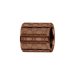 CHARMS ACIER ET PVD MARRON FORME TUBE MOTIF ALVEOLES