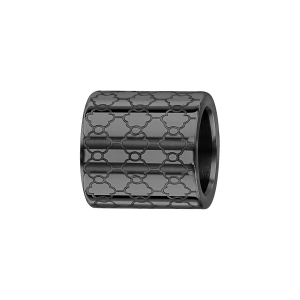 CHARMS ACIER ET PVD NOIR FORME TUBE MOTIF ALVEOLES