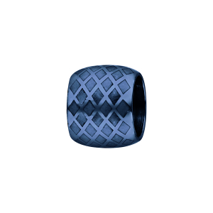 CHARMS ACIER ET PVD BLEU FORME TUBE QUADRILLAGE