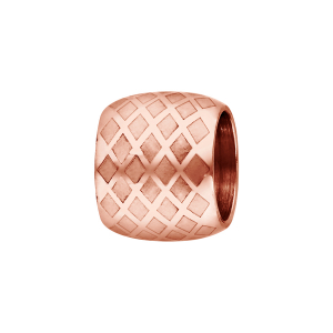 CHARMS ACIER ET PVD ROSE FORME TUBE QUADRILLAGE
