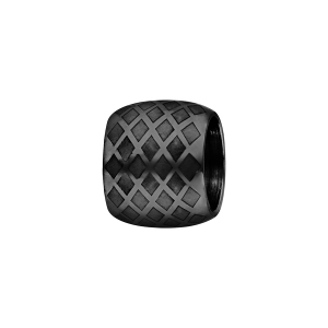 CHARMS ACIER ET PVD NOIR FORME TUBE QUADRILLAGE