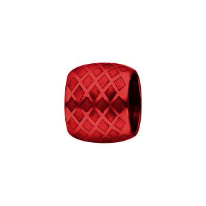 CHARMS ALUMINIUM ANODISE ROUGE FORME TUBE QUADRILLAGE