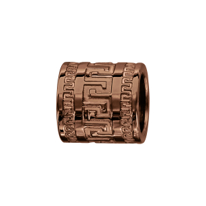 CHARMS ACIER ET PVD MARRON FORME TUBE MOTIF GRECQUE