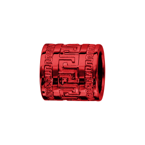 CHARMS ALUMINIUM ANODISE ROUGE TUBE MOTIF GREC