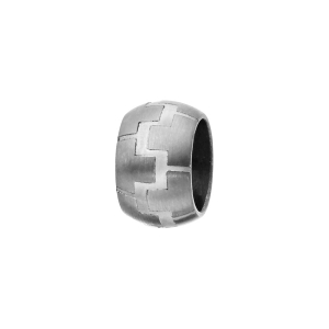CHARMS ACIER ANNEAU BOMBE MOTIF ZIG ZAG