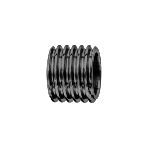 CHARMS ACIER ET PVD NOIR FORME TUBE MOTIF RAINURE