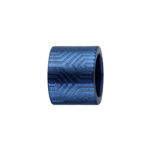 CHARMS ACIER PVD BLEU FORME TUBE MOTIF AZTEQUE