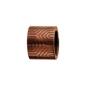 CHARMS ACIER PVD MARRON FORME TUBE MOTIF AZTEQUE