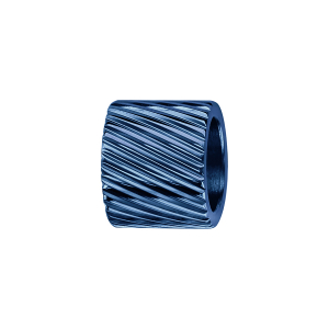 CHARMS ACIER ET PVD BLEU FORME TUBE STRIE